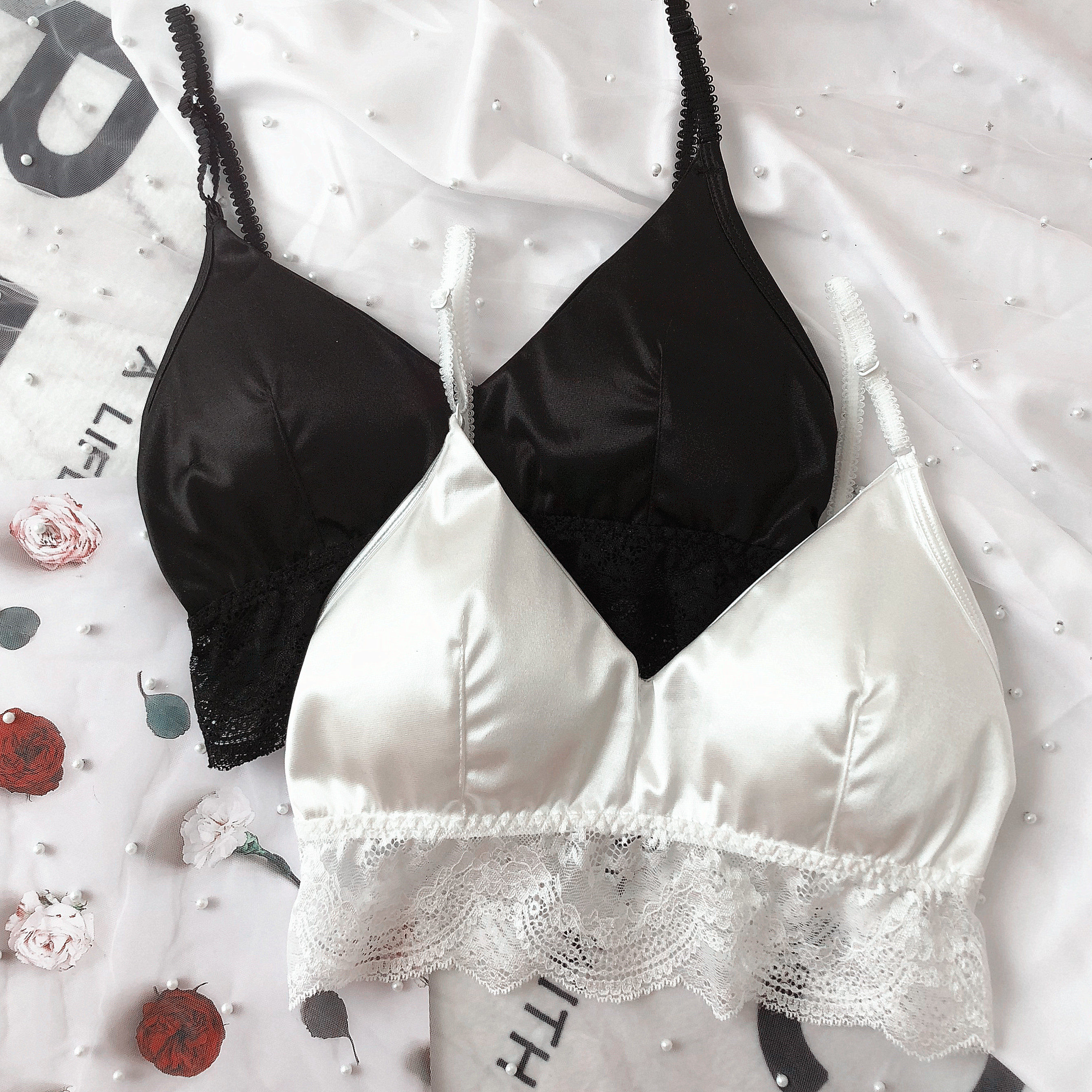 春季韩版少女蕾丝带胸垫性感文胸内衣无钢圈聚拢抹胸裹胸胸罩889