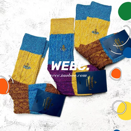 VW Vivi Anwestewood Королева Сатурна Мать Уэст, нишевые ретро -цветные цвета женские носки женские носки