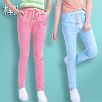 Mu Xinbei quần áo trẻ em mùa xuân và mùa hè cô gái quần cotton quần bút chì quần cô gái quần giản dị - Khác áo chống nắng cho bé