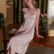 Váy ngủ phong cách cosplay-Pháp có đệm ngực cho nữ, dây treo công chúa ren dài có thể mặc bên ngoài ngực nhỏ, lụa ở nhà