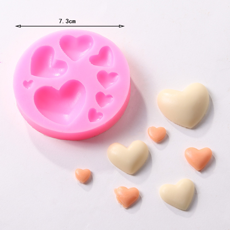 Love Silicone MoldSugar cake Chocolates Silica gel mold Starfish clocks and watches Conch Half block Chocolates Button Hollow out five-pointed star love