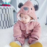 Tuấnzi Ma Ma bé mùa thu đông phù hợp ra ngoài và quần áo nhung dễ thương quần áo leo núi bé gấu con sang trọng