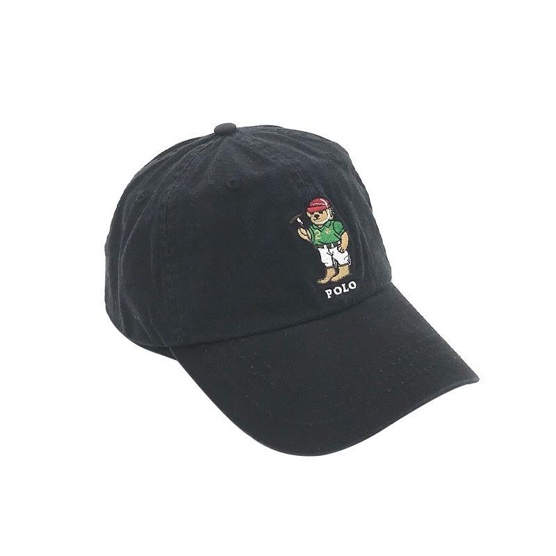 Polo Bear & BlackPolo Bear Hat female Chaopai ins Paul Baseball cap male leisure time peaked cap Sun hat RL Export