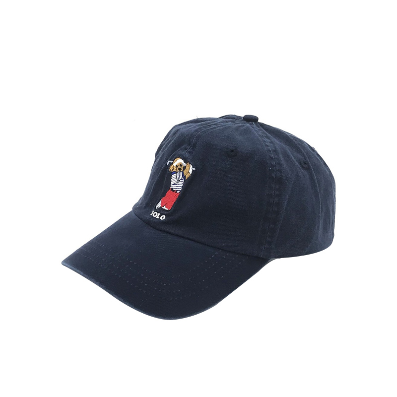 Golf Bear & Dark BluePolo Bear Hat female Chaopai ins Paul Baseball cap male leisure time peaked cap Sun hat RL Export