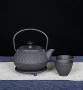 Wang Zenju nồi gang an toàn không tráng phủ hộ gia đình bộ ấm trà đặt ấm trà 0,3L điểm mưa đặt nồi - Trà sứ bình pha trà thủy tinh cao cấp