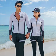Kem chống nắng Zipper tay áo lặn 2019 Lướt Áo tắm Cặp đôi Quần lặn Quần Quần Hàn Quốc Mới - Vài đồ bơi