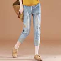 Áo dài thêu 7 điểm quần jeans trẻ em mùa hè mỏng manh hoang dã 2019 mới ra mắt quần 7 điểm harem - Quần jean quần áo thời trang nữ