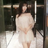 Летние сексуальные блестки для ногтей, платье, 2020, новая коллекция, открытые плечи, с открытой спиной