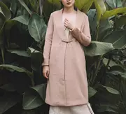2019 xuân mới retro phong cách Trung Quốc khóa lỏng áo len dài áo len lông áo khoác - Trung bình và dài Coat