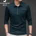 Rich Bird Mulberry Silk Áo phông dài tay Nam giới Kinh doanh Mùa thu / Đông Giản dị Băng Lụa ve áo T-shirt Tơ lụa Polo ao khoac nam Suit phù hợp