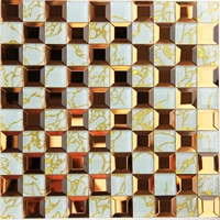 3*3 чайное зеркало+золотая нить белого нижнего дна