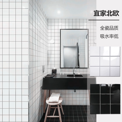 Керамическая мозаичная плитка туалетная ванная комната ванная балкон большой блок черный белый полы плитка кухонная плитка стена