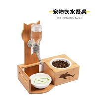 Питомный обеденный стол бамбук деревянный собак напиток для водонагревателя собачья чаша кошка кошка чайник кошачь