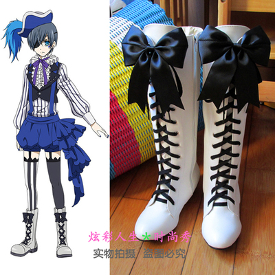 taobao agent ◆ BLACK BULTER Black Circus Cosplay Shoes Ciel COS Boot Zipper