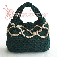 Чернильная зеленая кружевная сумочка (готовый продукт)