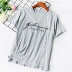 F8 thêu chữ ngắn tay vòng cổ T-Shirt nữ mùa hè mới Hàn Quốc phiên bản của hoang dã lỏng mỏng áo sơ mi giản dị thủy triều áo phông trắng Áo phông