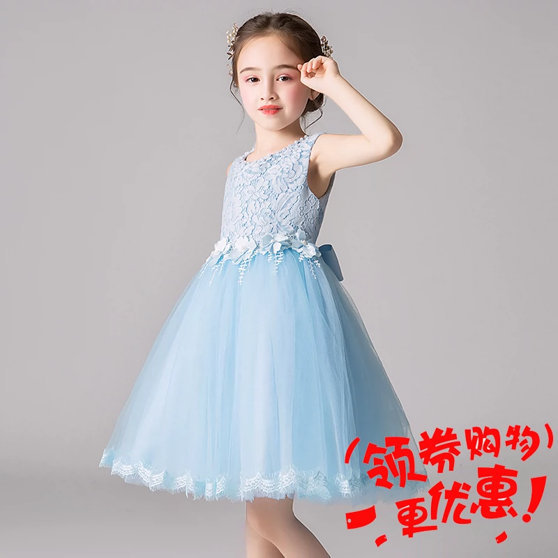 Ngày thiếu nhi Trang phục biểu diễn Váy trẻ em Váy ren lưới hoa Trình diễn mẫu giáo Mùa hè - Váy trẻ em