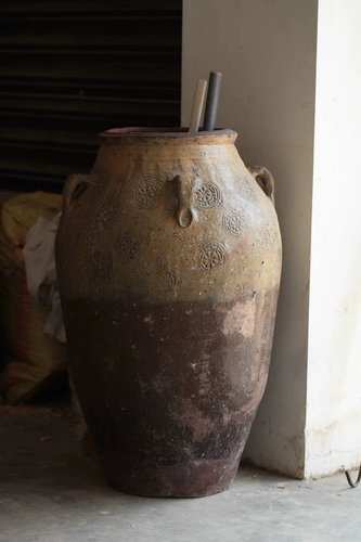 Magou Kiln в династии Цин Деньги схема Большой цилиндр лотос резервуар для воды старый объект старая глиняная пакетика старая бесплатная доставка китайская классическая украшение