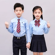 Trẻ em ăn mặc phù hợp với bé trai và bé gái Quần Tây Tạng áo xanh lớp dịch vụ mẫu giáo quần áo biểu diễn quần áo đồng phục học sinh