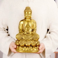 Буддийский край фан -павильона медная бронза сакьямуни украшения бронзовая статуя Великой Рулай Сакьямуни