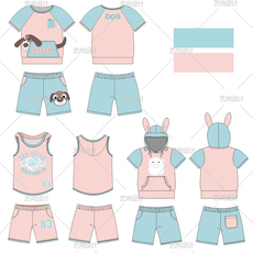 услуги аксессуары дизайн 代画 童装系列设计 服装款式图