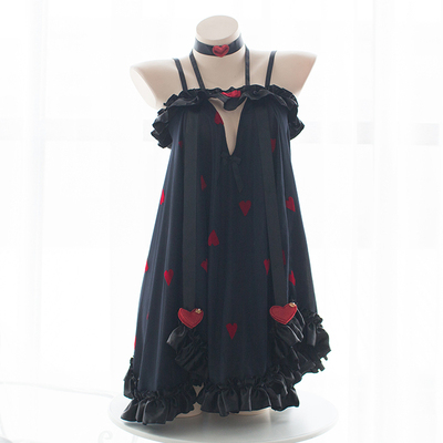 七了个三 少女软妹睡衣吊带睡裙镂空睡衣可爱桃心爱心居家服女-淘宝网 七了个三 少女软妹睡衣吊带睡裙镂空睡衣可爱桃心爱心居家服女-淘宝网