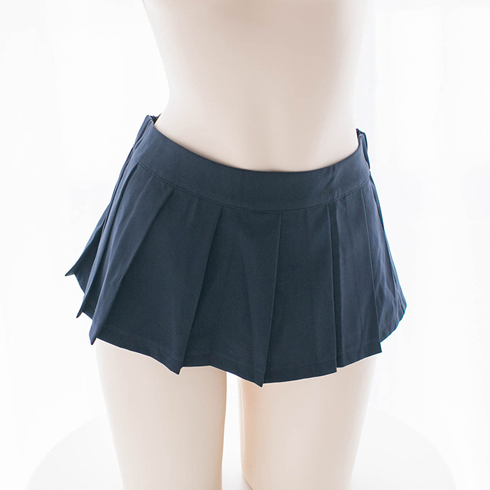Navy 22Cmexceed MINI Pleats lattice UltraShort  Mini Skirt sexy lovely Mini Short skirt varied length Optional