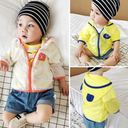 Bé quần áo chống nắng mùa hè phần mỏng 6-12 tháng bé trùm đầu áo khoác 0-1-2 tuổi trẻ em của điều hòa không khí thở áo 3