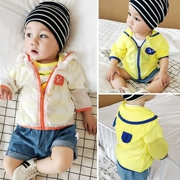 Bé quần áo chống nắng mùa hè phần mỏng 6-12 tháng bé trùm đầu áo khoác 0-1-2 tuổi trẻ em của điều hòa không khí thở áo 3