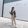 Hồng Kông hương vị retro màu đen và trắng sọc áo len phụ nữ đầu mùa thu 2018 mới lỏng V-Cổ dài tay áo khoác cardigan mỏng áo len croptop