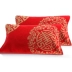 Yu Jie Vosges vài cao cấp 100% cotton dày bông khăn đỏ đôi hạnh phúc hôn nhân giường lễ kỷ niệm một cặp váy - Khăn gối áo gối lụa Khăn gối
