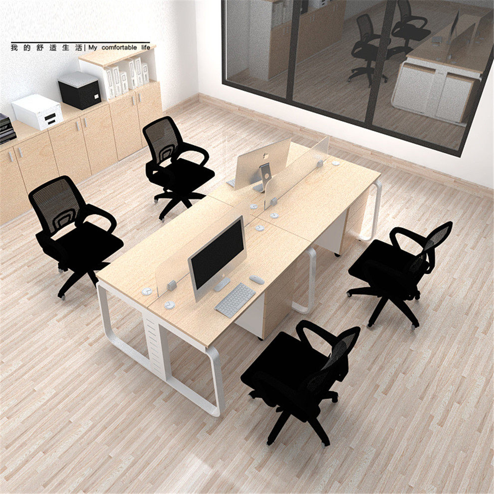 上海办公家具钢木组合4人位职员办公桌员工屏风工作位电脑桌商业