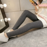 Mùa xuân và mùa thu mới cotton bên ngoài mặc quần legging nữ mỏng là quần mỏng cỡ lớn phiên bản Hàn Quốc của quần chín điểm - Quần tây thường