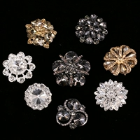 Металлические меховые кнопки Black Fashion High -Agrade Decorative Женский лепесток из алмазного алмаза аксессуары для пряжки