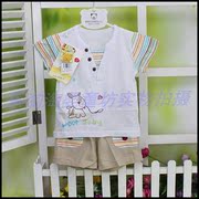 Đặc biệt cũ thân thiện với trái tim Beibei trẻ em mùa hè bông ngắn- tay quần short phù hợp với bé bông t- shirt 2 bộ