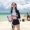 Áo tắm Hàn Quốc chống nắng snorkeling sứa nữ eo cao bảo thủ chia hai tay áo dài che bụng phao phù hợp với ba mảnh bộ đồ bơi nữ 2 mảnh	