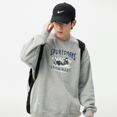 秋冬圓領衛衣男寬鬆潮流百搭潮牌ins加絨加厚套頭上衣外套男