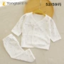 Tongtai sơ sinh quần áo 0-3 tháng cotton bé nhà sư quần áo tie áo sơ mi bé đồ lót mùa thu quần phù hợp với áo giữ nhiệt bé gái