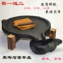 Sáng tạo gốm đen gốm đá mài khay trà lớn vừa nhỏ có thể được sử dụng với đĩa mài bán tự động lười chống nóng bộ trà - Trà sứ bộ ấm trà cao cấp