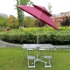 Таблица из 4 стула+2,5 метра вина красного цвета поверните в зонтик+зонтик сидения