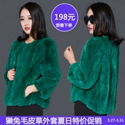 2018 đặc biệt cung cấp mới 獭 lông thỏ lông lông đoạn ngắn 7 điểm tay áo Hàn Quốc phiên bản của lỏng kích thước lớn sản phẩm mới nữ chống