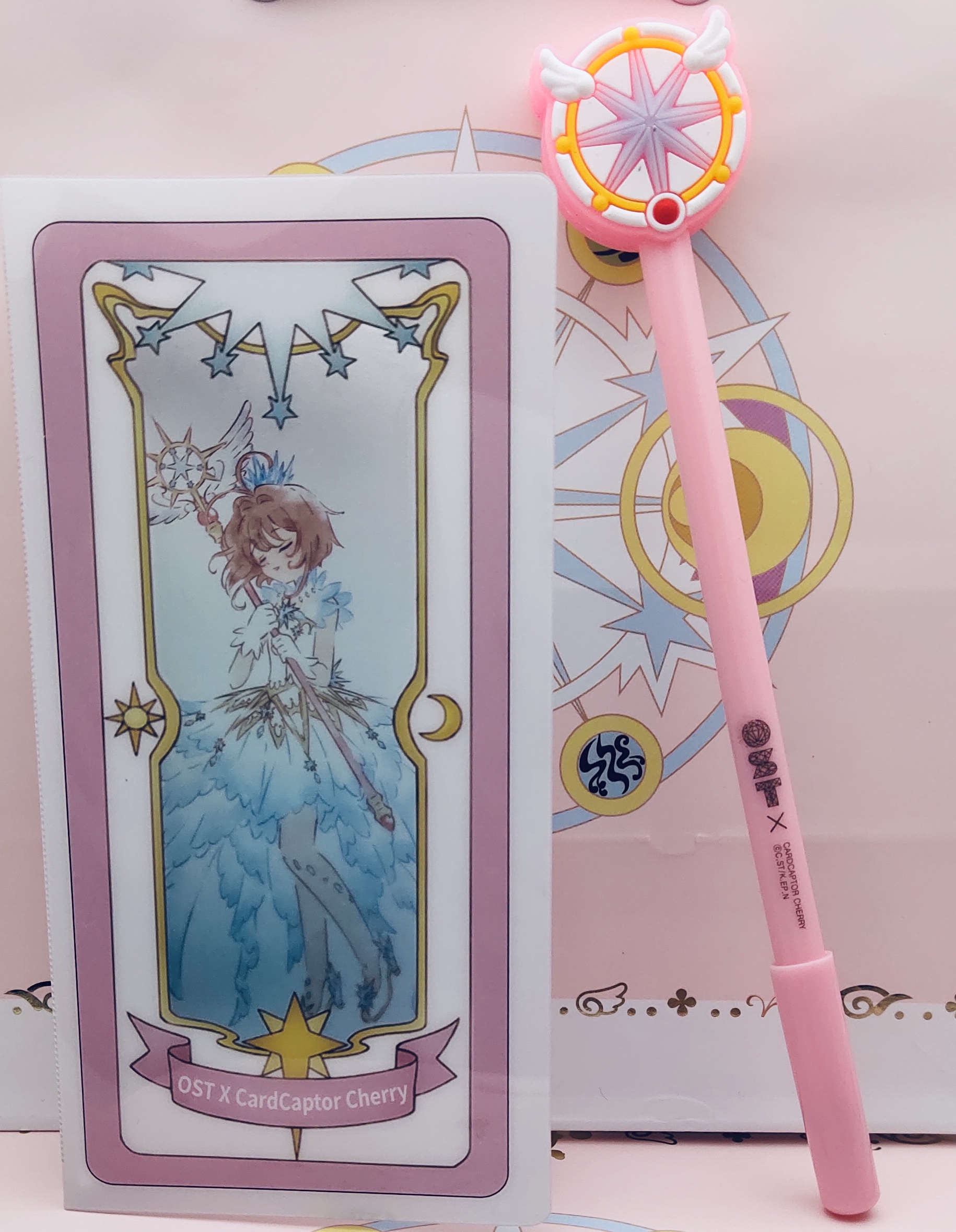 Buy Two * Random Free Post Or Star Pen*the republic of korea OST Cardcaptor Sakura Magic card girl Sakura Joint fund Earrings Wand  925 Tremella nail Pendants cherry blossoms