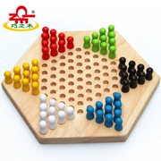 Trẻ em checkers cờ vua bằng gỗ cha mẹ và con bảng trò chơi đồ chơi tương tác lớp câu đố chàng trai cô gái hexagon checkers