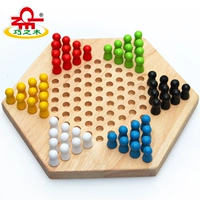 Trẻ em checkers cờ vua bằng gỗ cha mẹ và con bảng trò chơi đồ chơi tương tác lớp câu đố chàng trai cô gái hexagon checkers trò chơi của bé