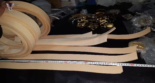 Vanacle с сумкой с полосатым ремнем с итальянской овощей загорелой кожи 2,0 -3,8 см шириной