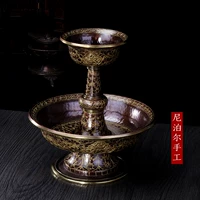 Поставка метода чашка чистого медного непала ручной работы ручной работы тибетской чашки восемь благоприятной чашки для снабжения Тантра Кубок 16 см.