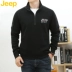 JEEP đích thực của nam mùa thu cotton mỏng áo thun đan áo len áo len cổ lọ cho nam Cardigan