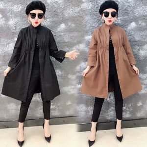 Áo gió phụ nữ phần dài mùa xuân 2018 new coat casual ladies loose đơn ngực chic coat phần mỏng