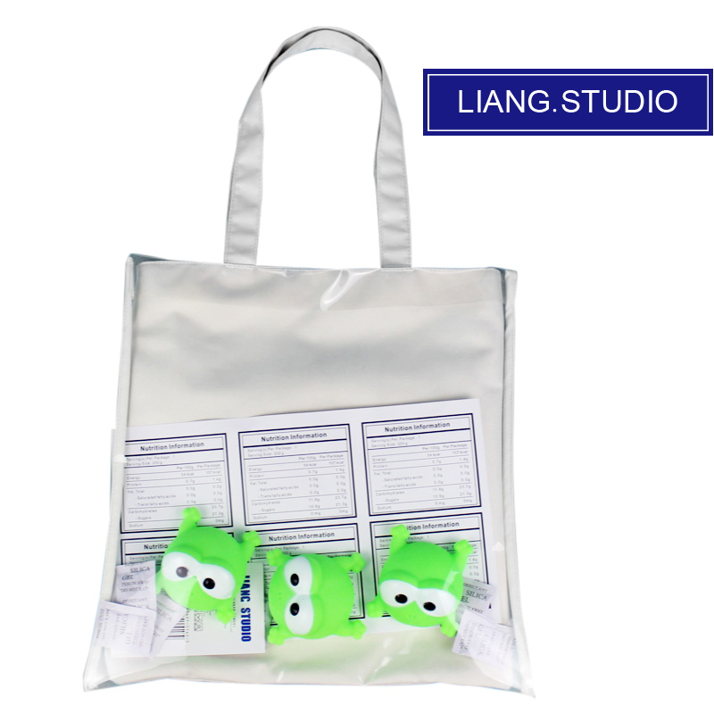 White Frogsummer Bag female 2021 new pattern Port style customized One shoulder Canvas bag Yellow duck Harajuku handbag Transparent bag
