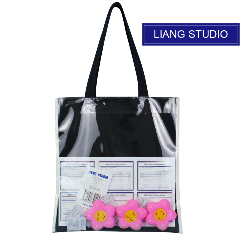 Black Smiley Flowersummer Bag female 2021 new pattern Port style customized One shoulder Canvas bag Yellow duck Harajuku handbag Transparent bag